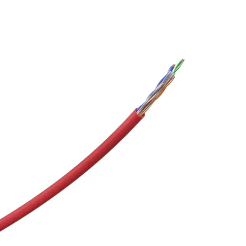 Cabo de Rede Intelbras Impact Giga CAT6 UTP CMX Vermelho 23AWG 4P IG6CVM