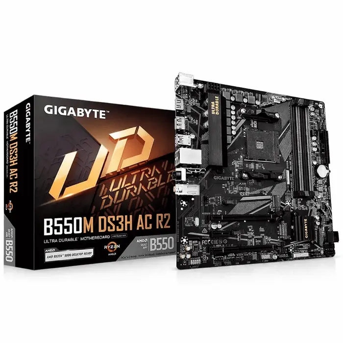 Placa Mãe Gigabyte B550M K AM4 DDR4 - Compatível Ryzen 3000 / 4000G / 5000 / 5000G 2x M.2 HDMI DisplayPort Micro ATX
