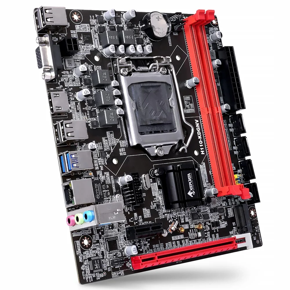 Placa Mãe Keepdata H110-KDGNV LGA 1151 DDR4 M.2 NVMe Micro ATX HDMI VGA USB 3.0 Gigabit LAN Intel H110