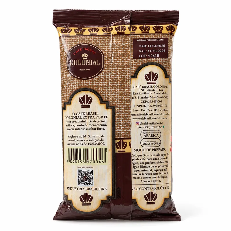 Café Brasil Colonial Extra Forte 250g 100% arábica