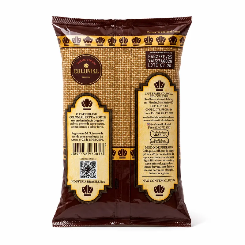 Café Brasil Colonial Extra Forte 500g 100% arábica