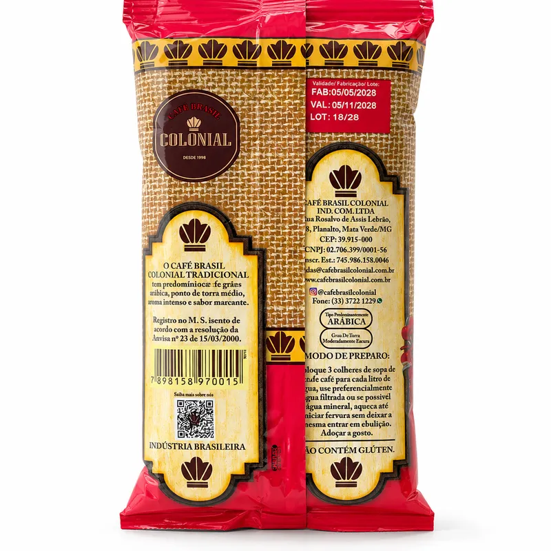 Café Brasil Colonial Tradicional 250g 100% arábica