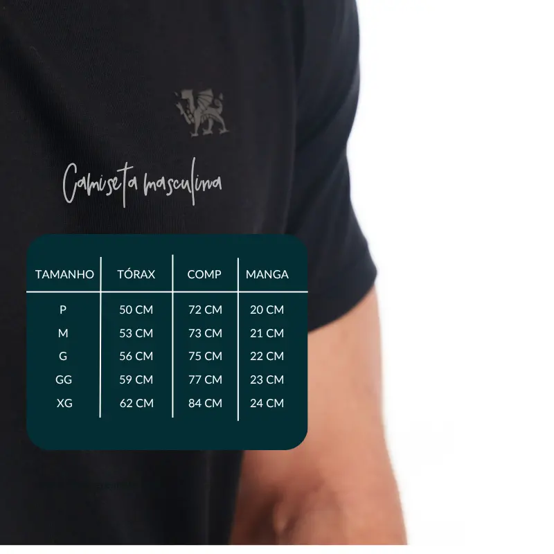 Tabela de Medidas Camisetas