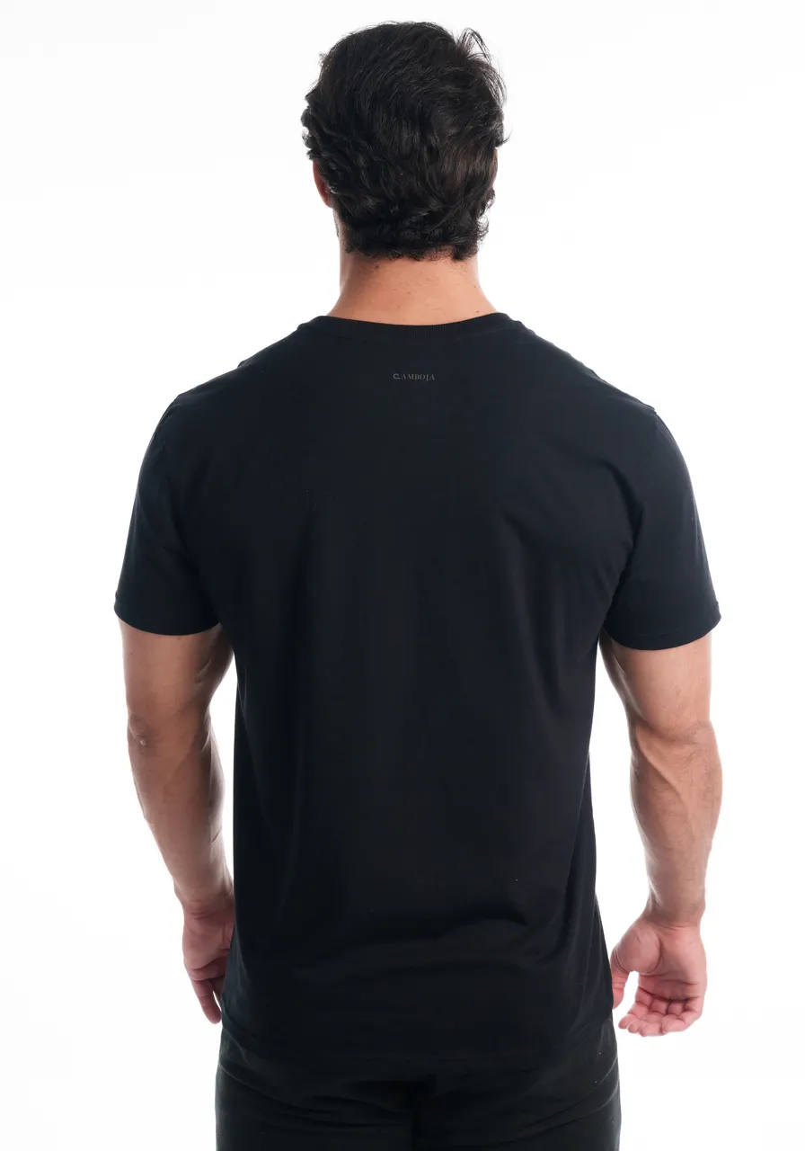 Camiseta Masculina Algodão Preta | Camboja Wear