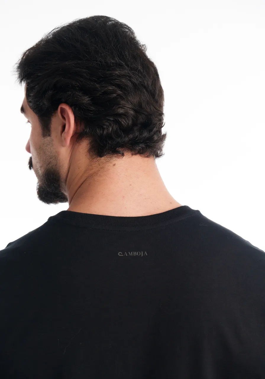 Camiseta Masculina Algodão Preta | Camboja Wear