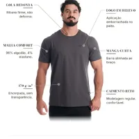 Camiseta Masculina Algodão Cinza | Camboja Wear - imagem 8