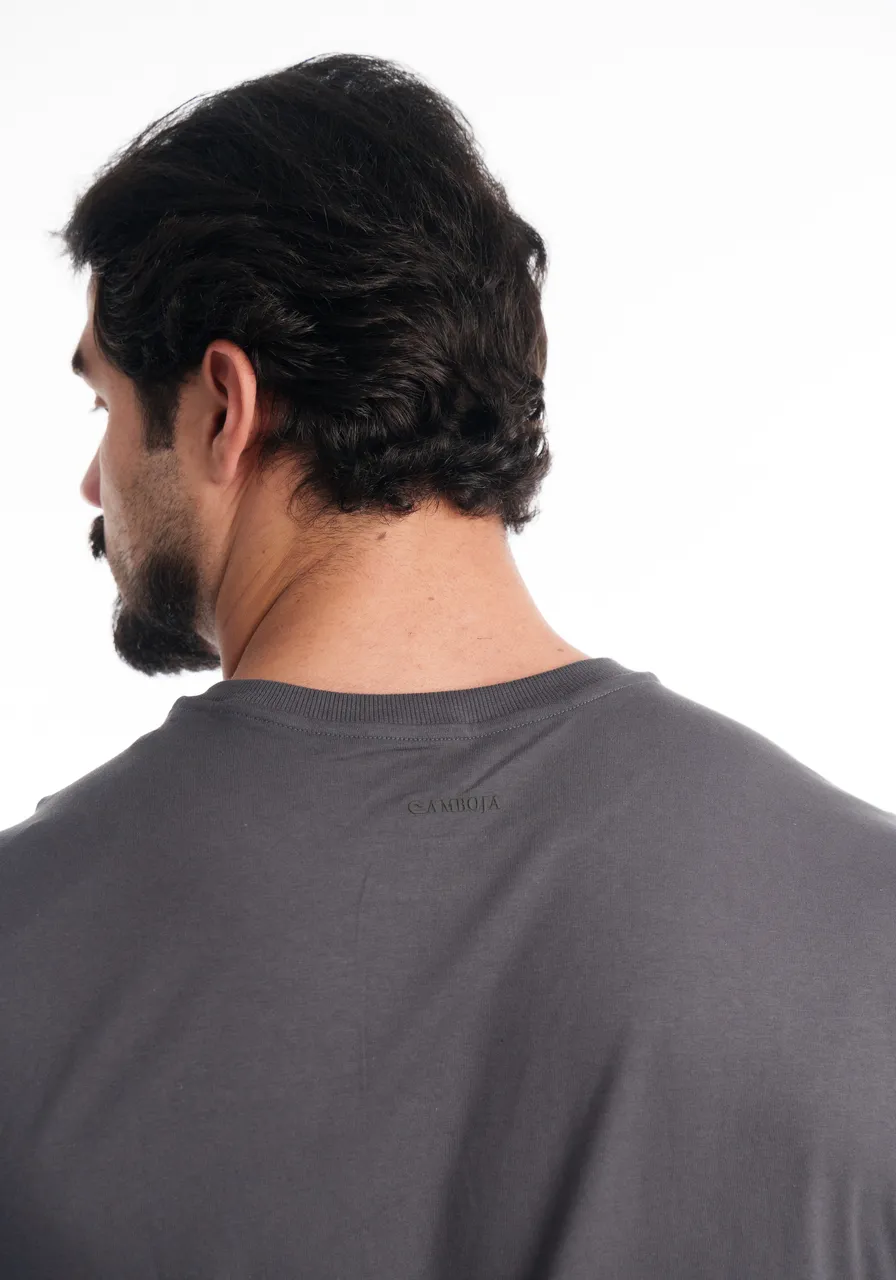 Camiseta Masculina Algodão Cinza | Camboja Wear