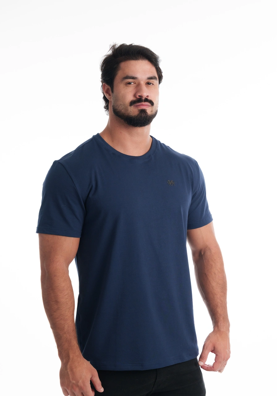 CAMISETA ALGODÃO AZUL MARINHO