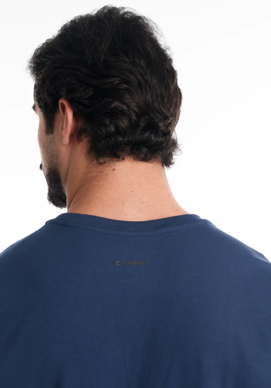 Camiseta Masculina Algodão Azul-Marinho | Camboja Wear