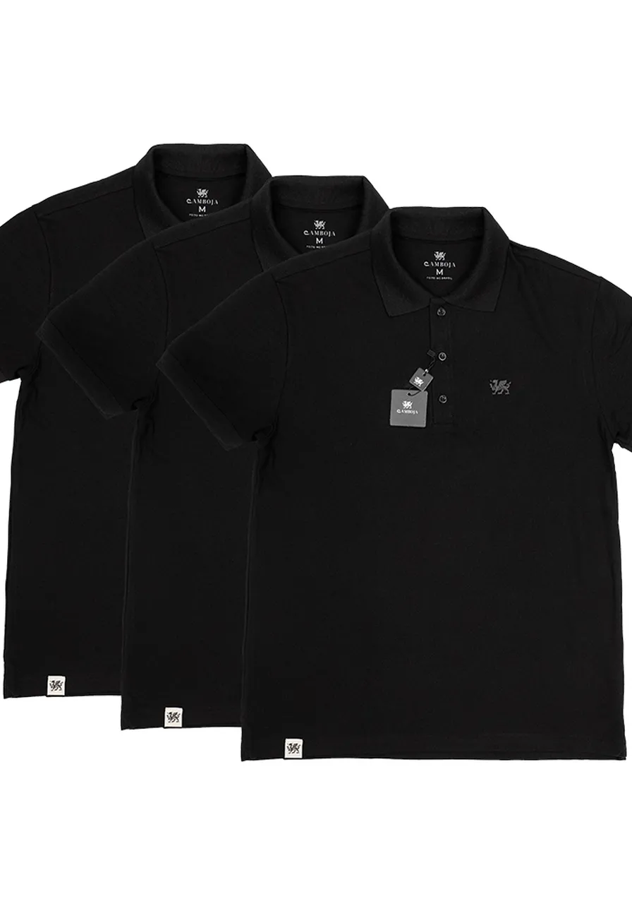KIT 3 POLOS PRETAS