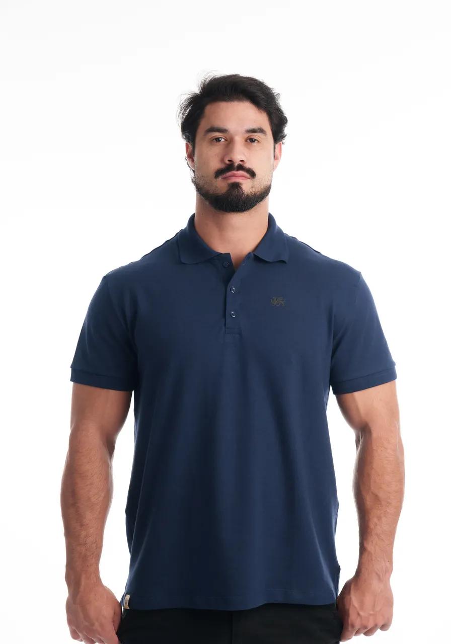 KIT 3 POLOS AZUL-MARINHO