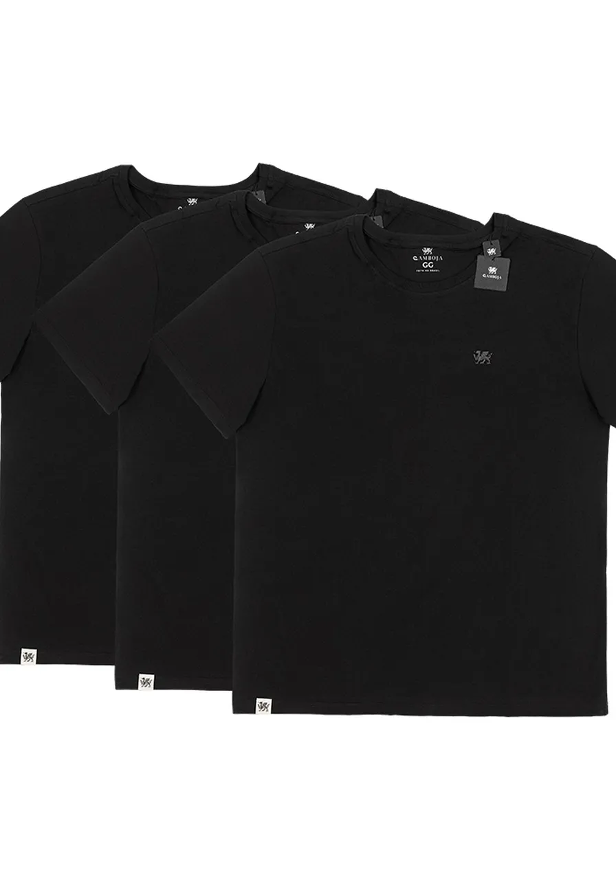 KIT 3 CAMISETAS PRETAS