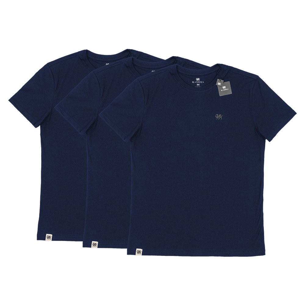 Kit 3 Camisetas Azul-Marinho Camboja Wear