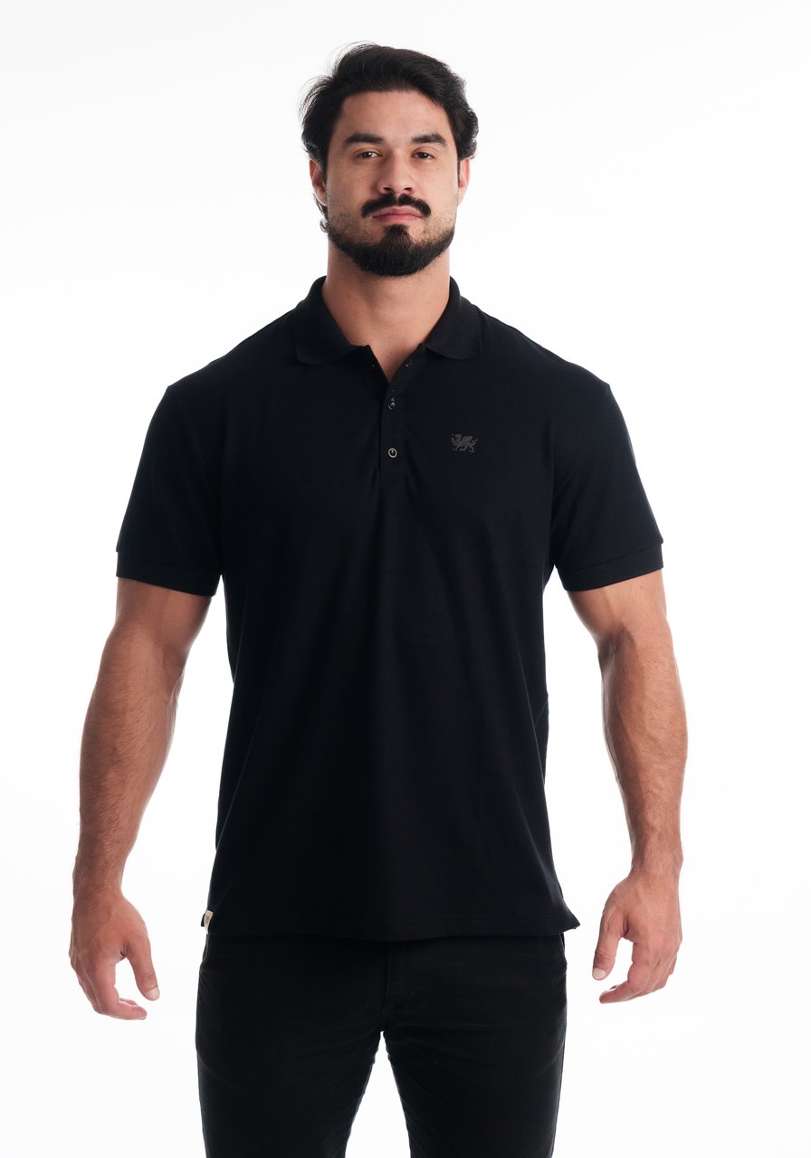 Polo Piquet Preta Camboja Wear