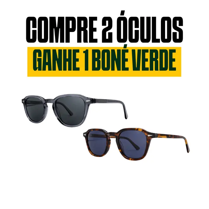 ( PROMOÇÃO) KIT COM 2 ÓCULOS E GANHE 1 BONÉ CAMPOS (VERDE)