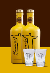 Kit 2 Garrafas Licor Fino de Banana + 2 Copos de Shot 50ml - Bananinha Carioca - imagem 1