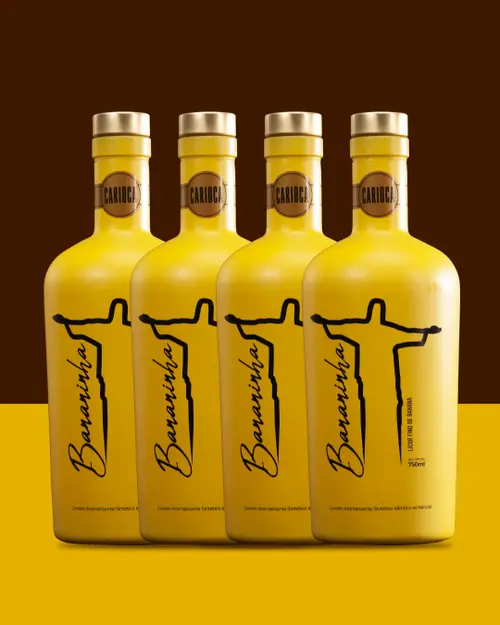 Kit 4 Garrafas Licor Fino de Banana - Bananinha Carioca