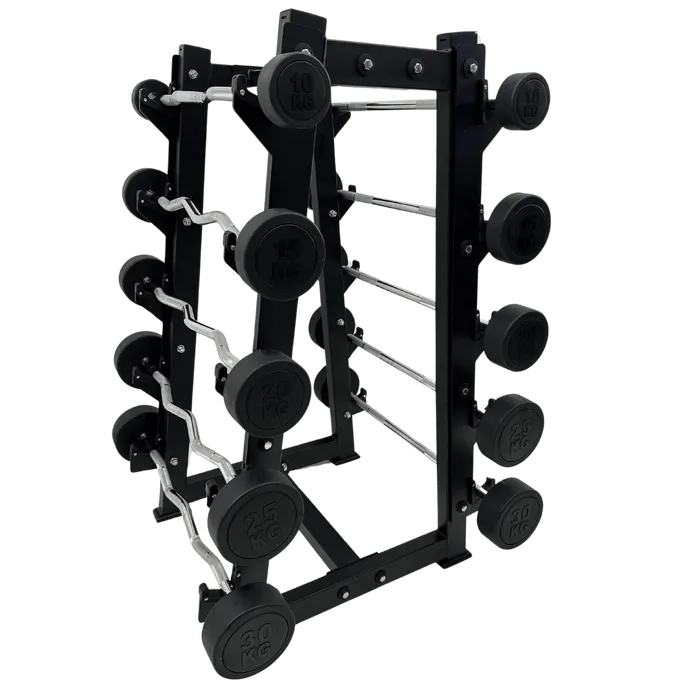 KIT DE BARRA MONTADA W INJETADA PEGADA CROMADA - 10KG À 30KG - STARK STRONG
