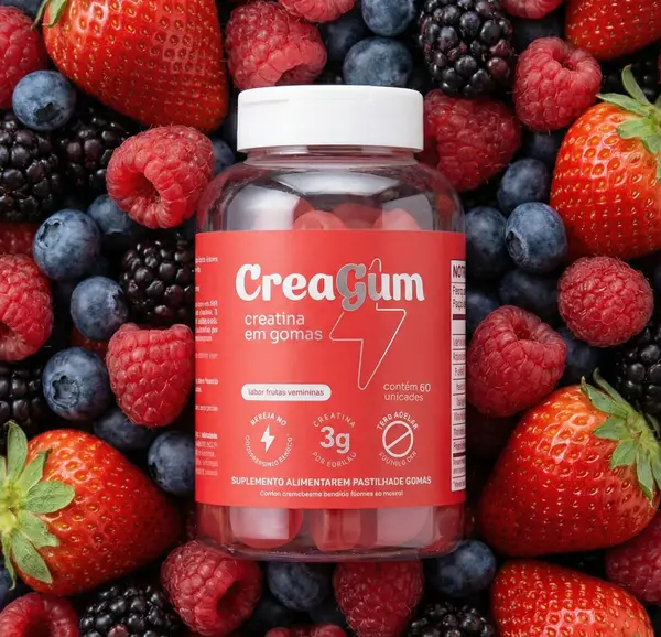 CREATINA CREAGUM - SABOR FRUTAS VERMELHAS (KIT 2UND)