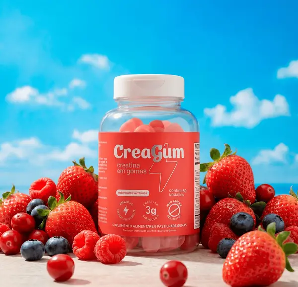 CREATINA CREAGUM - SABOR FRUTAS VERMELHAS (KIT 3UND)
