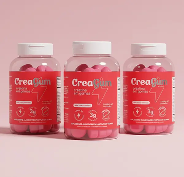 CREATINA CREAGUM - SABOR FRUTAS VERMELHAS (KIT 3UND)