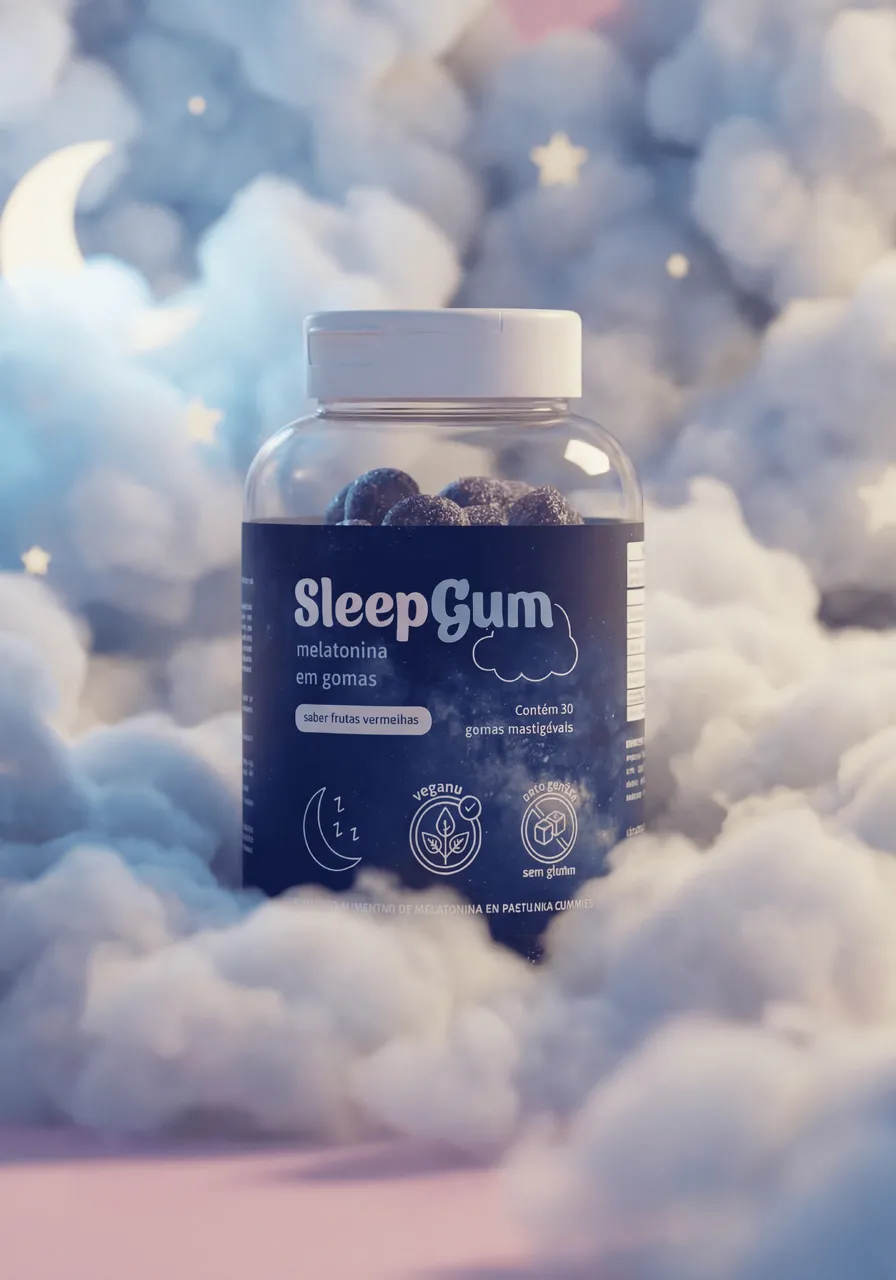 MELATONINA SLEEPGUM - SABOR FRUTAS VERMELHAS (KIT 2UND)