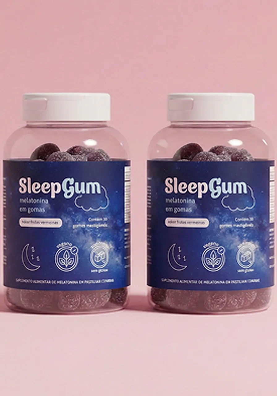 MELATONINA SLEEPGUM - SABOR FRUTAS VERMELHAS (KIT 2UND)