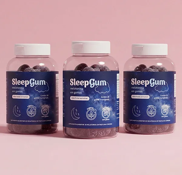 MELATONINA SLEEPGUM - SABOR FRUTAS VERMELHAS (KIT 3UND)