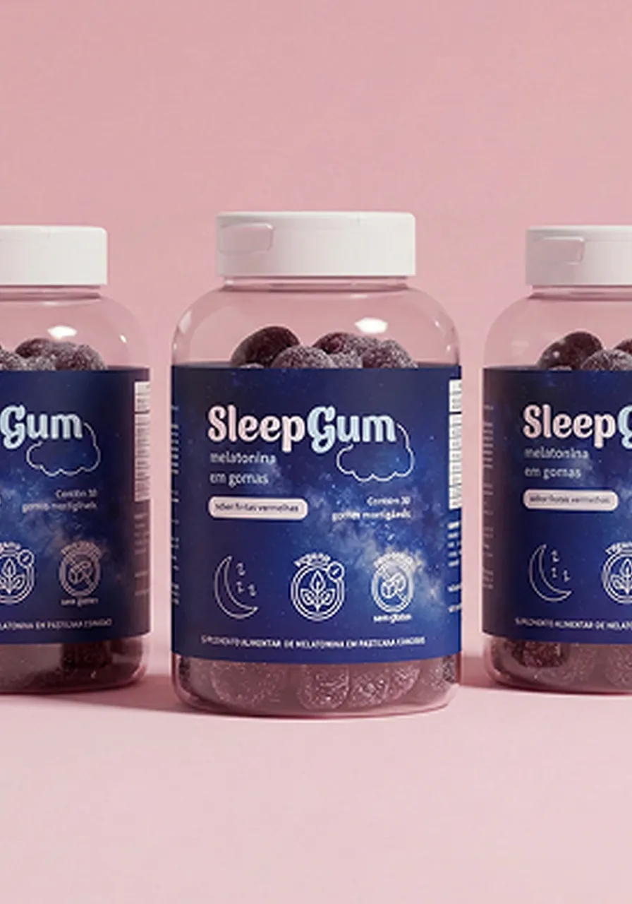 MELATONINA SLEEPGUM - SABOR FRUTAS VERMELHAS (KIT 3UND)