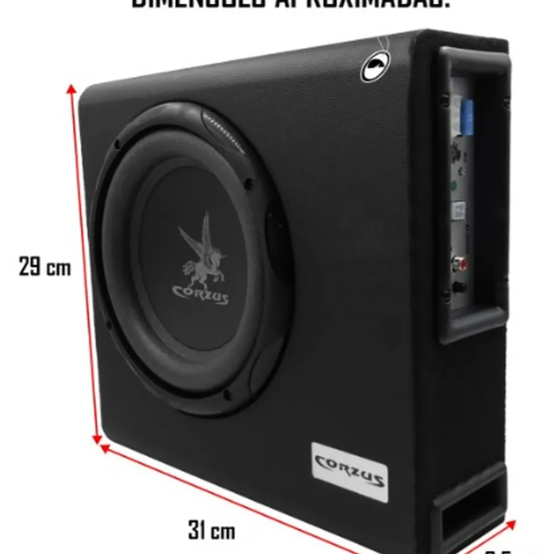 Caixa Corzus Cxms 200 Amplificada Auto Mini Slim 8 Pol 200w