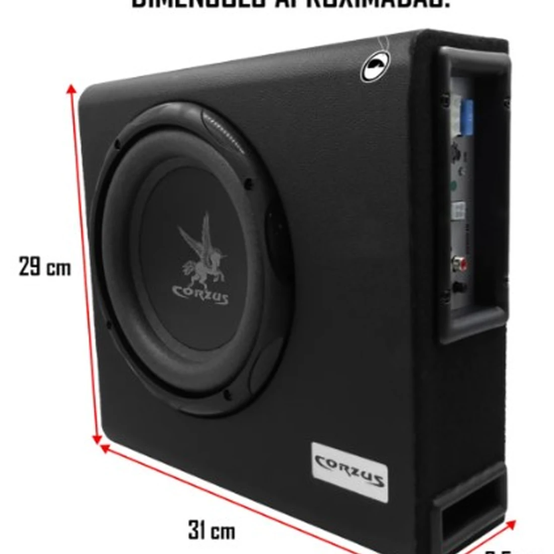 Caixa Corzus Cxms 200 Amplificada Auto Mini Slim 8 Pol 200w - imagem 1