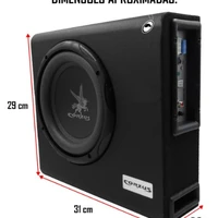 Caixa Corzus Cxms 200 Amplificada Auto Mini Slim 8 Pol 200w - imagem 1