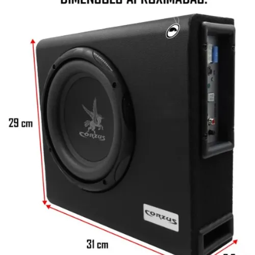 Caixa Corzus Cxms 200 Amplificada Auto Mini Slim 8 Pol 200w