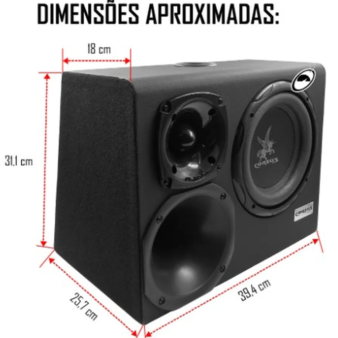 Caixa Amplificada Mini Trio Cxmt300 Corzus 300w Rms - imagem 1