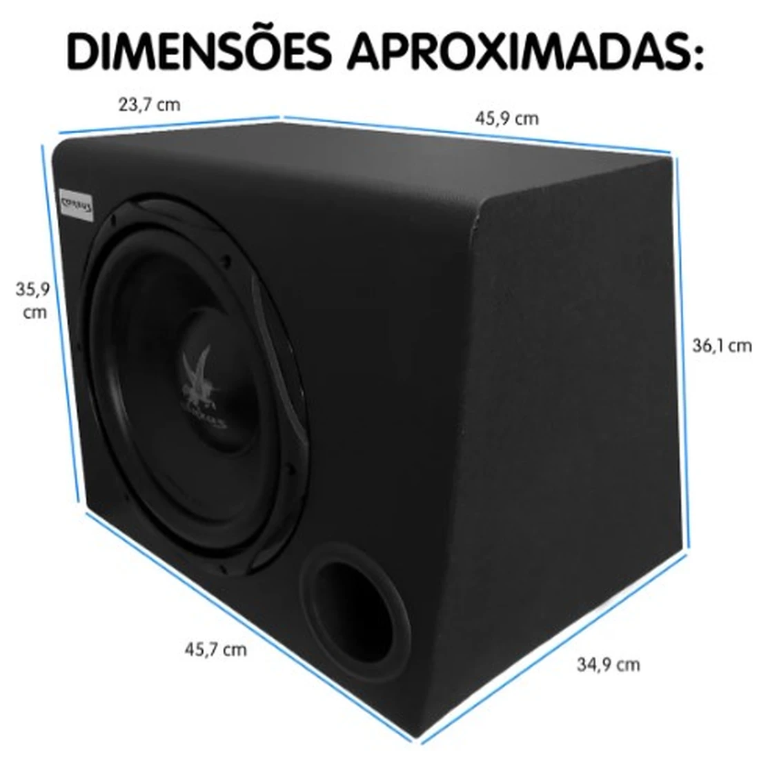 Caixa Amplificada Automotiva Cxs303 12 Pol 350w Rms Corzus - imagem 1