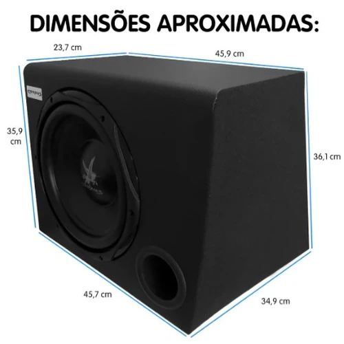 Caixa Amplificada Automotiva Cxs303 12 Pol 350w Rms Corzus