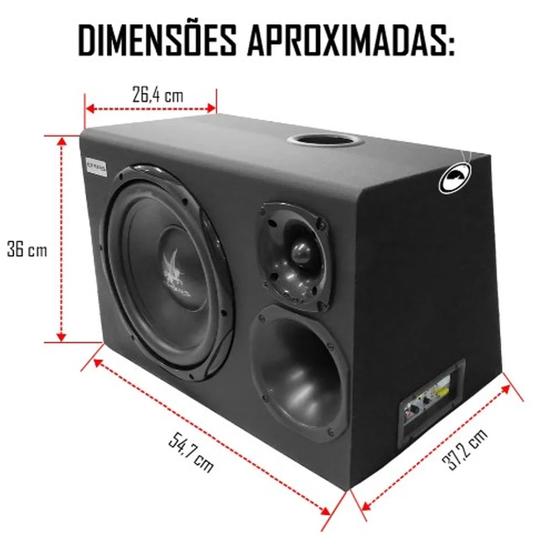 Caixa Trio 12 Pol Amplificada Auto Corzus Cxt300 300w Rms - imagem 1
