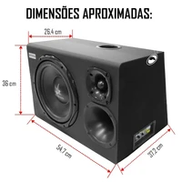 Caixa Trio 12 Pol Amplificada Auto Corzus Cxt300 300w Rms - imagem 1