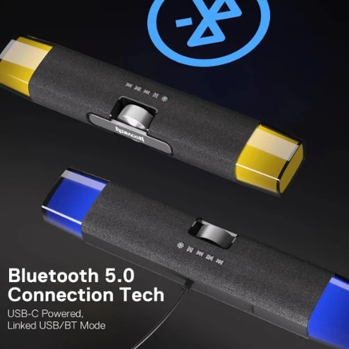 Caixa De Som Gamer Redragon Dora Gs512 Rgb Bluetooth Stereo Preto