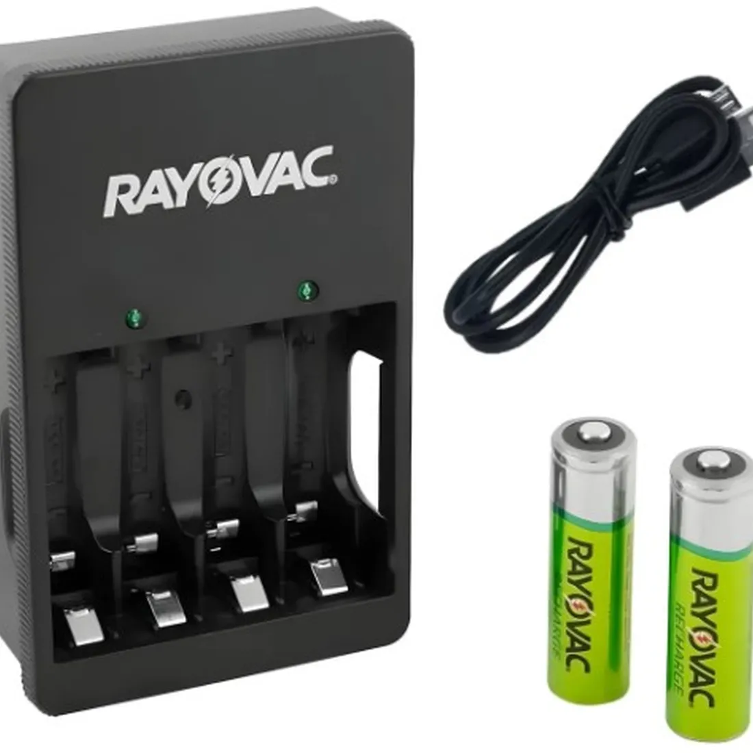 Carregador De Pilhas AA/AAA Usb Sm-4 Rayovac C/ 2 Pilhas AA