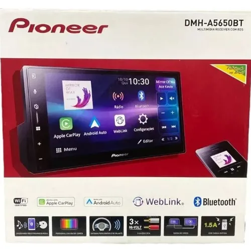 Central Multimida Pioneer 6,8 Pol Dmh-a5650bt Car Play Android Auto