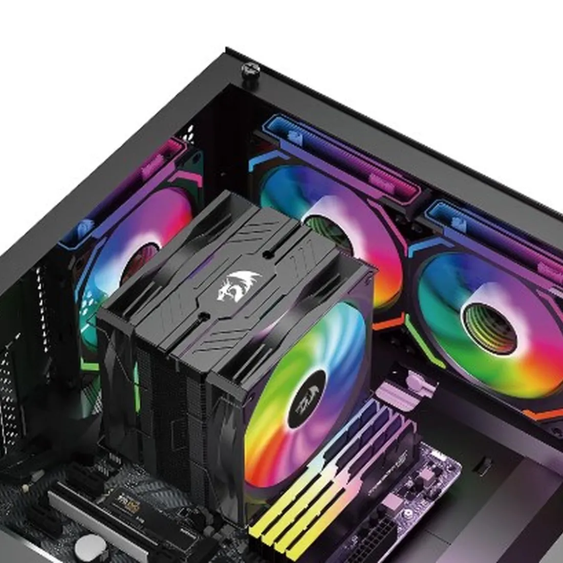 Kit com 3 Fans ARGB Redragon Infinity Mirror – GC-F012