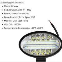 Farol de Milha Oval Led 144W Automotivo Briwax FF-Y1144W - imagem 2