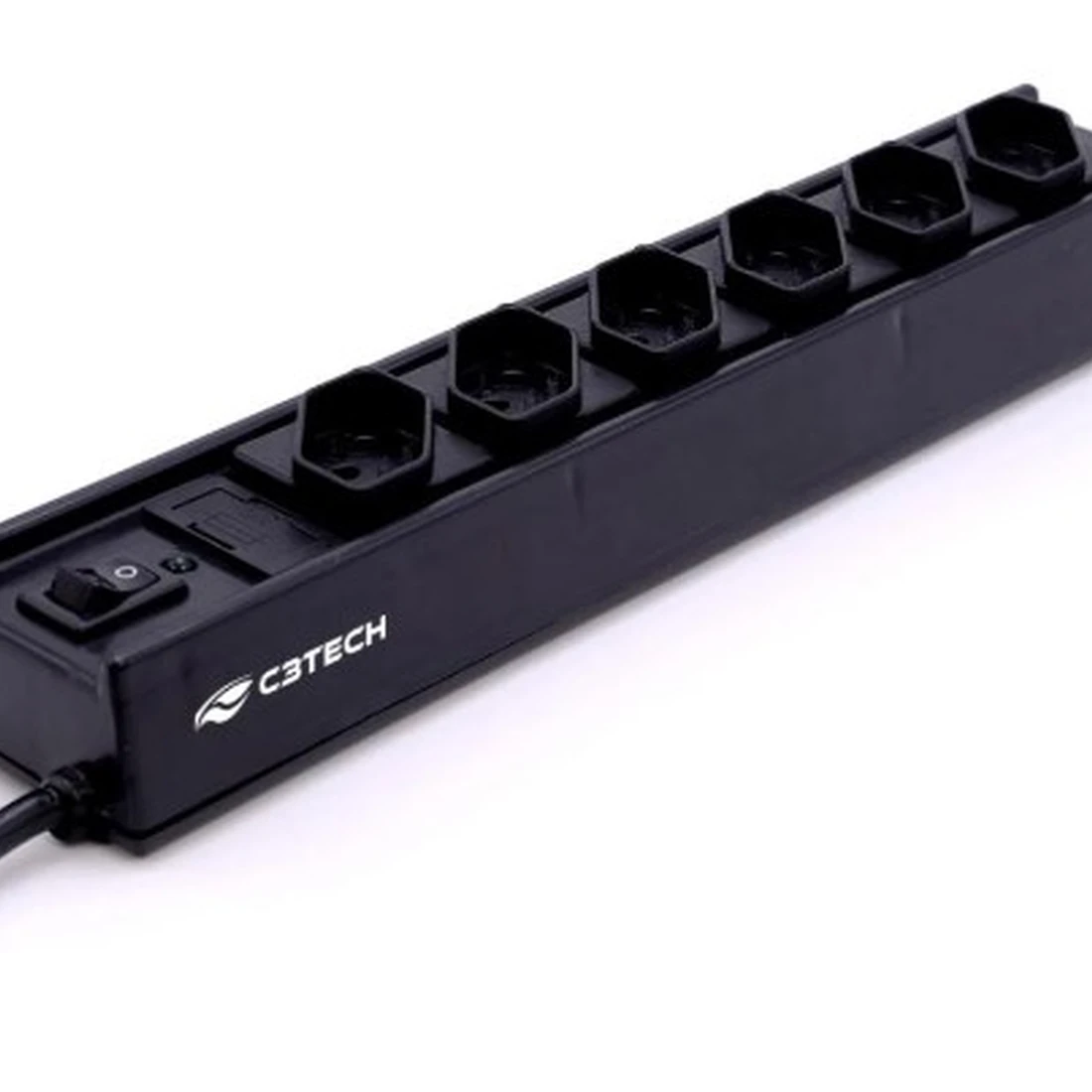 Filtro de Linha C3Tech com 6 Tomadas, Bivolt, Preto - FL-61BK - imagem 1