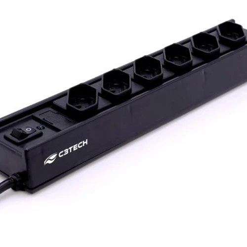 Filtro de Linha C3Tech com 6 Tomadas, Bivolt, Preto - FL-61BK