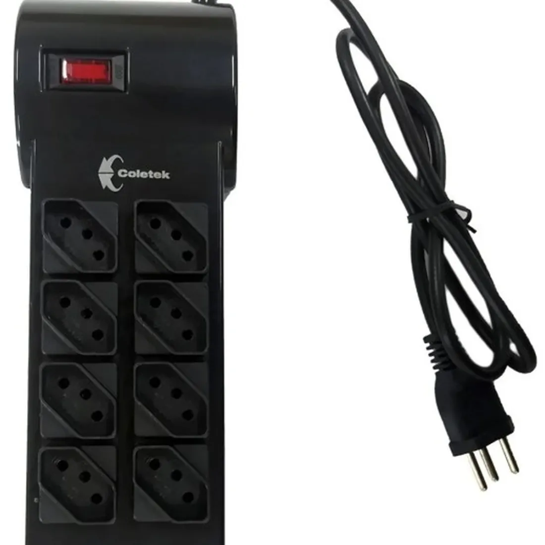 Filtro De Linha Coletek Fl-82bk, 8 Tomadas, 10Ah, Bivolt, Preto