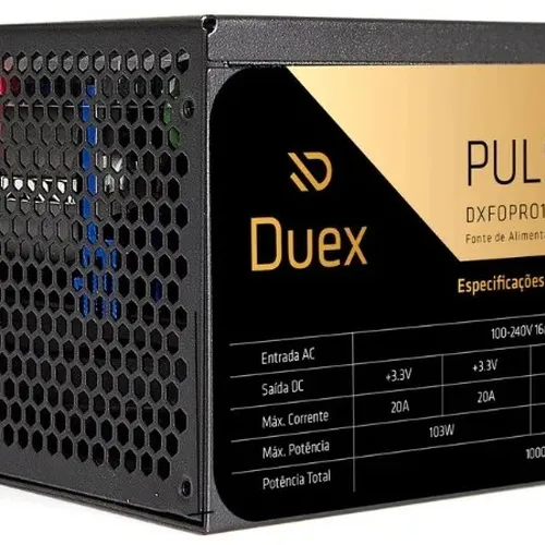 Fonte Duex Pulse Pro 1000w Gold Pfc Ativo Full Modular Cor Preto 100-240v