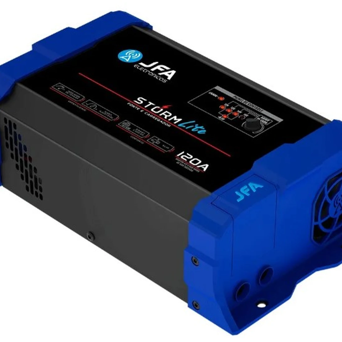 Fonte Automotiva Carregador Automotivo Jfa 120a Storm Lite 12v Bivolt Cor Preto - imagem 2
