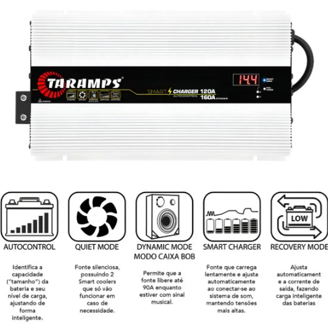Fonte Automotiva 120 a 160 Amperes Smart Charger 120a