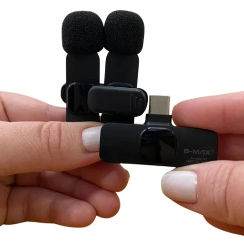 Microfone B-MAX sem fio de lapela duplo - BM-221
